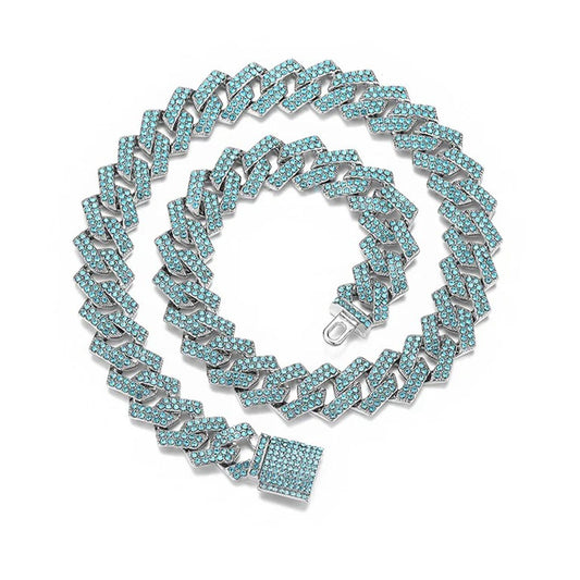 Iced Out Hip Hop Aqua Ultimate Bling Cuban Chain