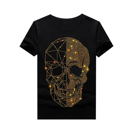 Skull Fashion Drizzle Rhinestone T-shirt