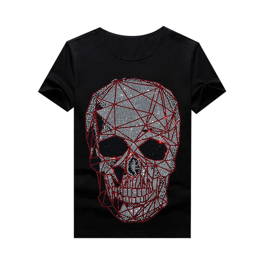 Diverse Skull Graphic Rhinestone T-shirt