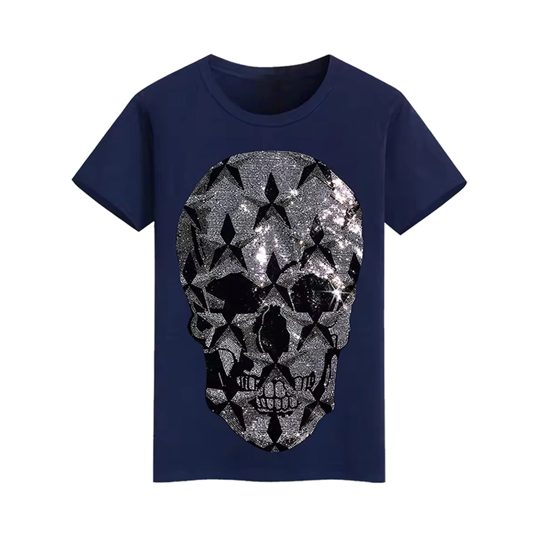 Edgy Rhinestone Skull T-shirt