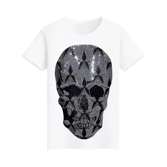 Edgy Rhinestone Skull T-shirt