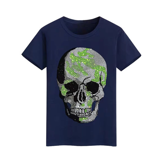 Rocker Skull Rhinestone T-shirt