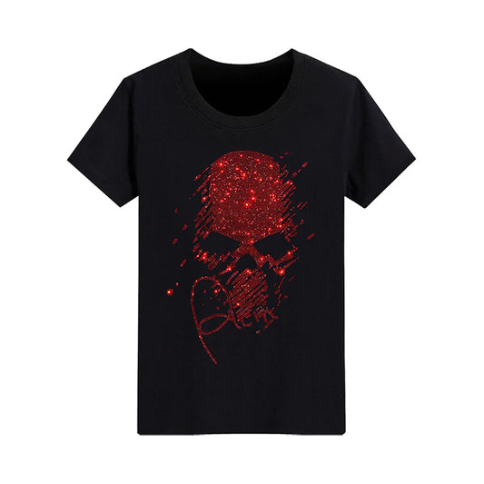 Skull Hot Drill Scary Rhinestone T-shirt