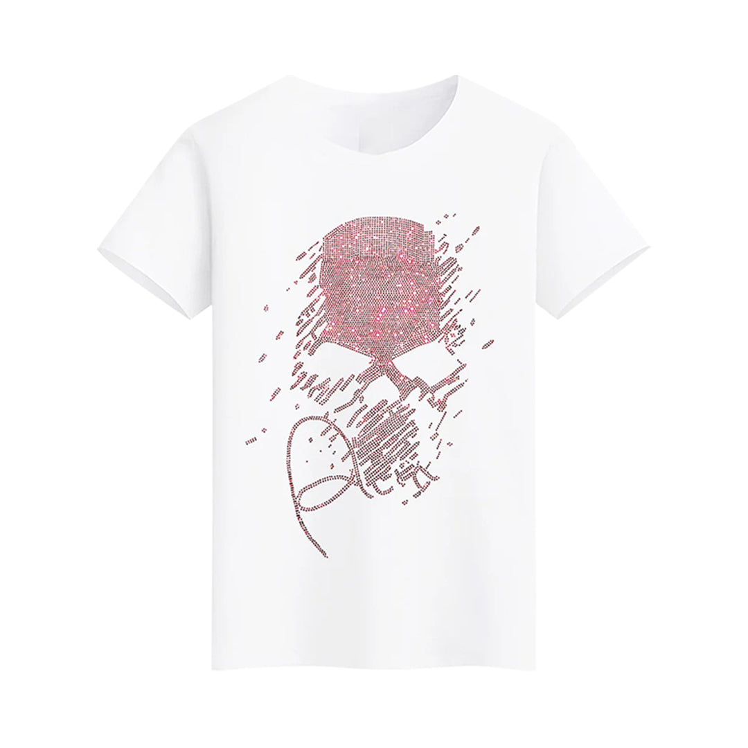 Skull Hot Drill Scary Rhinestone T-shirt