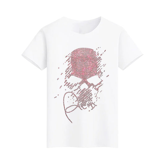 Skull Hot Drill Scary Rhinestone T-shirt