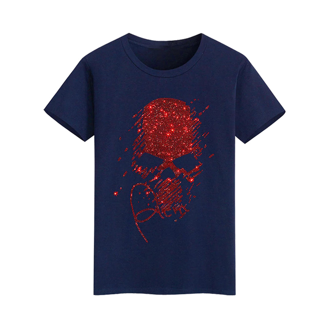 Skull Hot Drill Scary Rhinestone T-shirt