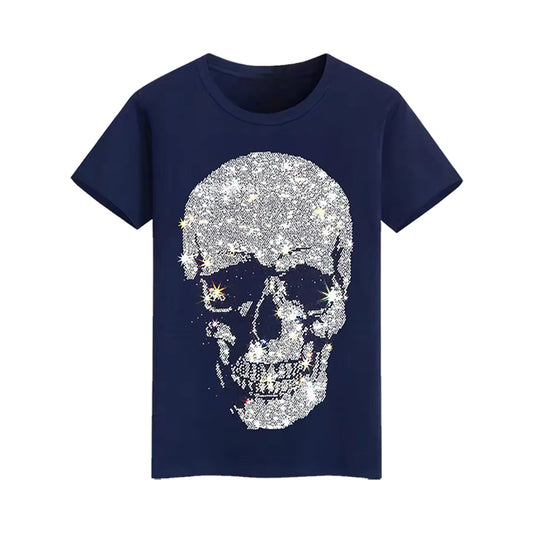 Glittery Skull Rhinestone T-shirt