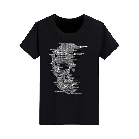 Bedazzled Skull Graphic Rhinestone T-shirt