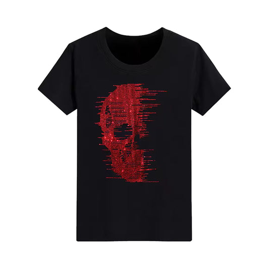 Gothic Designer Skull Rhinestone T-shirt