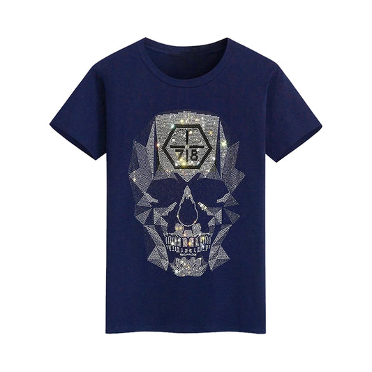 Signature Skull Graphic Rhinestone T-shirt