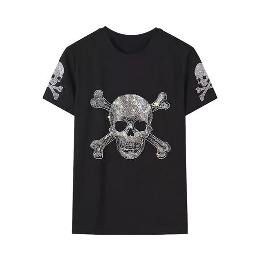 The End Cult Skull & Crossbones Rhinestone T-shirt