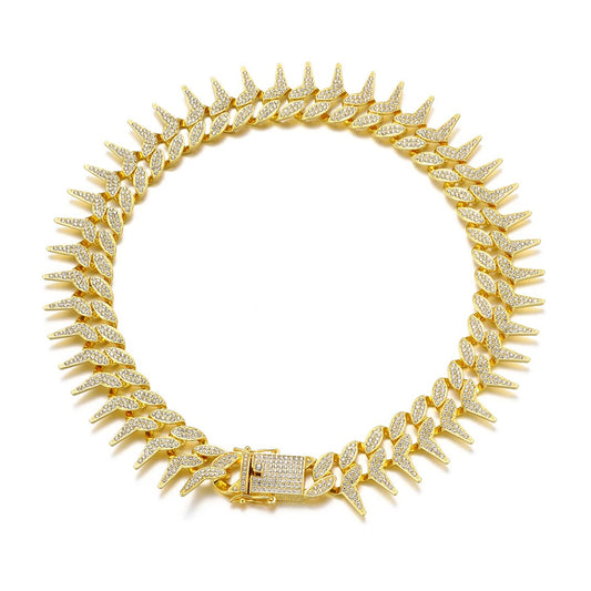 Hip Hop Iced Out Thorns Cuban Link Chain