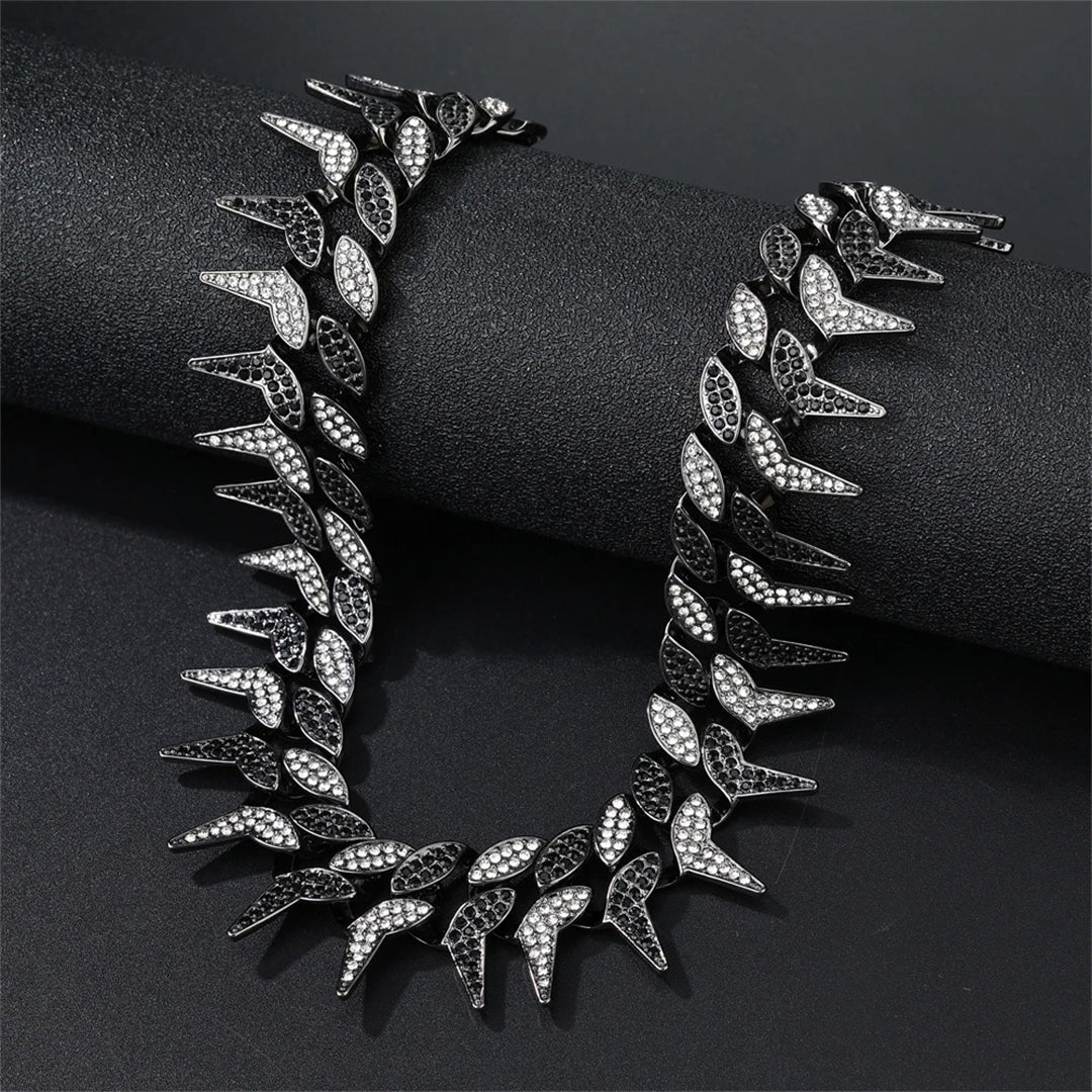 Hip Hop Iced Out Thorns Cuban Link Chain