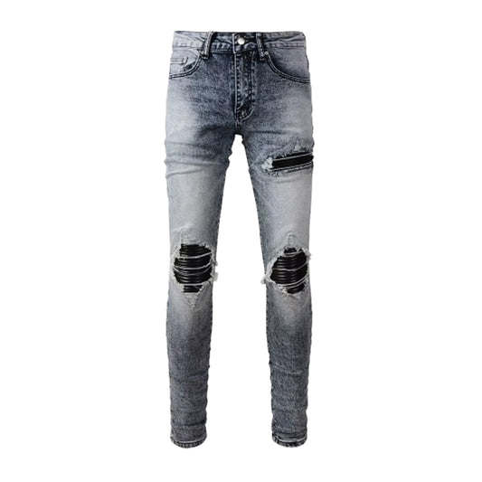 Men's Snow Washed Stretch Denim Jeans