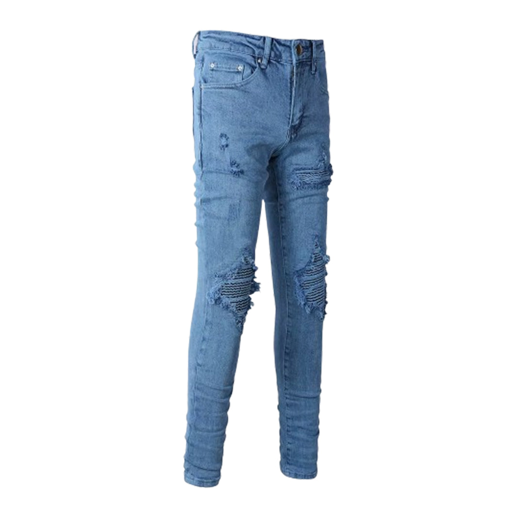 Men's Streetwear Ripped Biker Denim Jeans