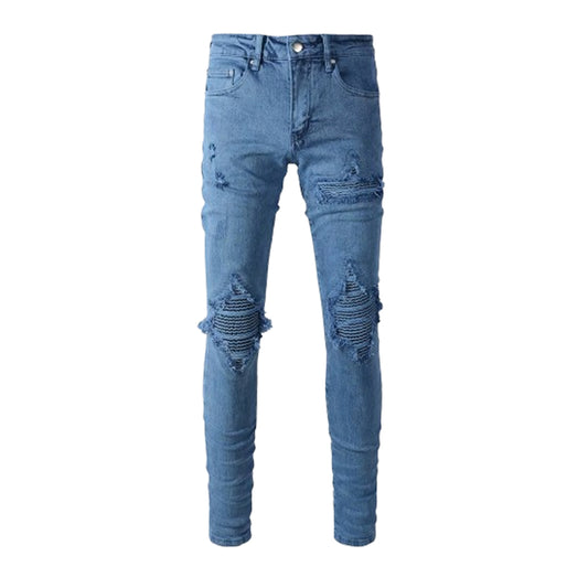 Men's Streetwear Ripped Biker Denim Jeans