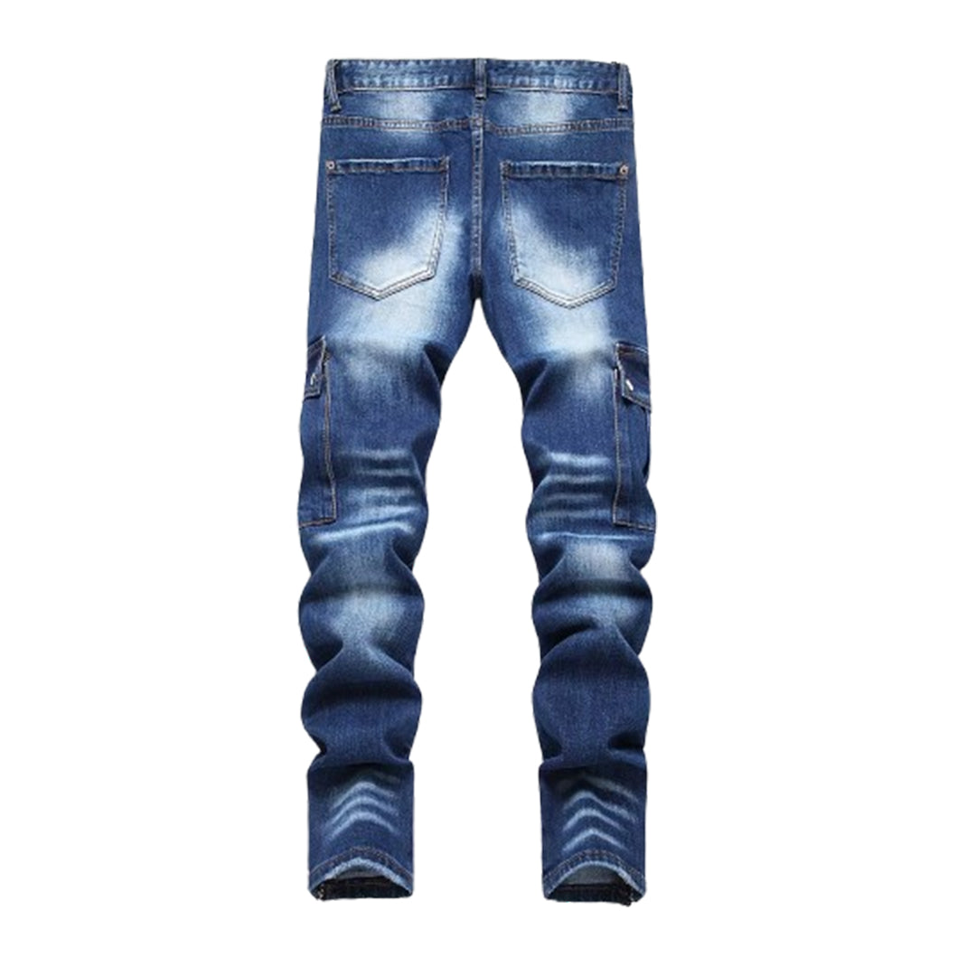 Men's Multi Pocket Cargo Style Denim Jeans