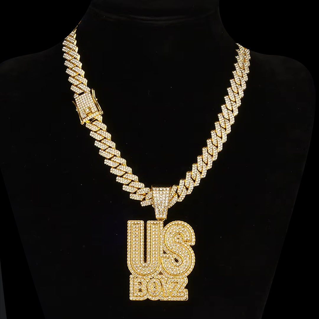 Iced Out US Boys Cuban Necklace