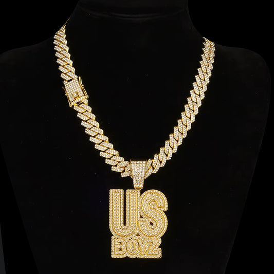 Iced Out US Boys Cuban Necklace