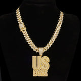 Iced Out US Boys Cuban Necklace