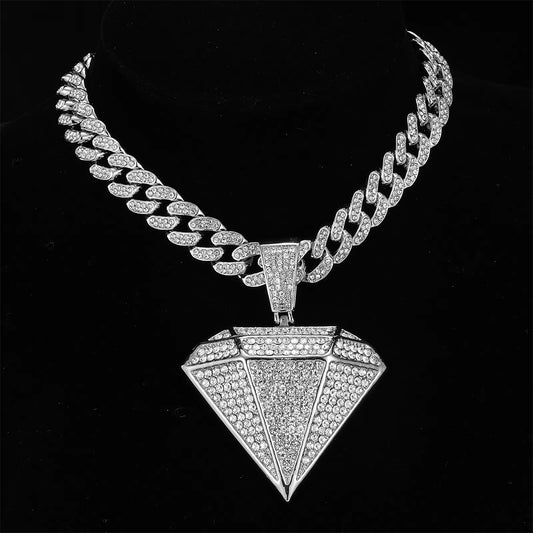 Iced Out Geometric Three Dimensional Cuban Necklace