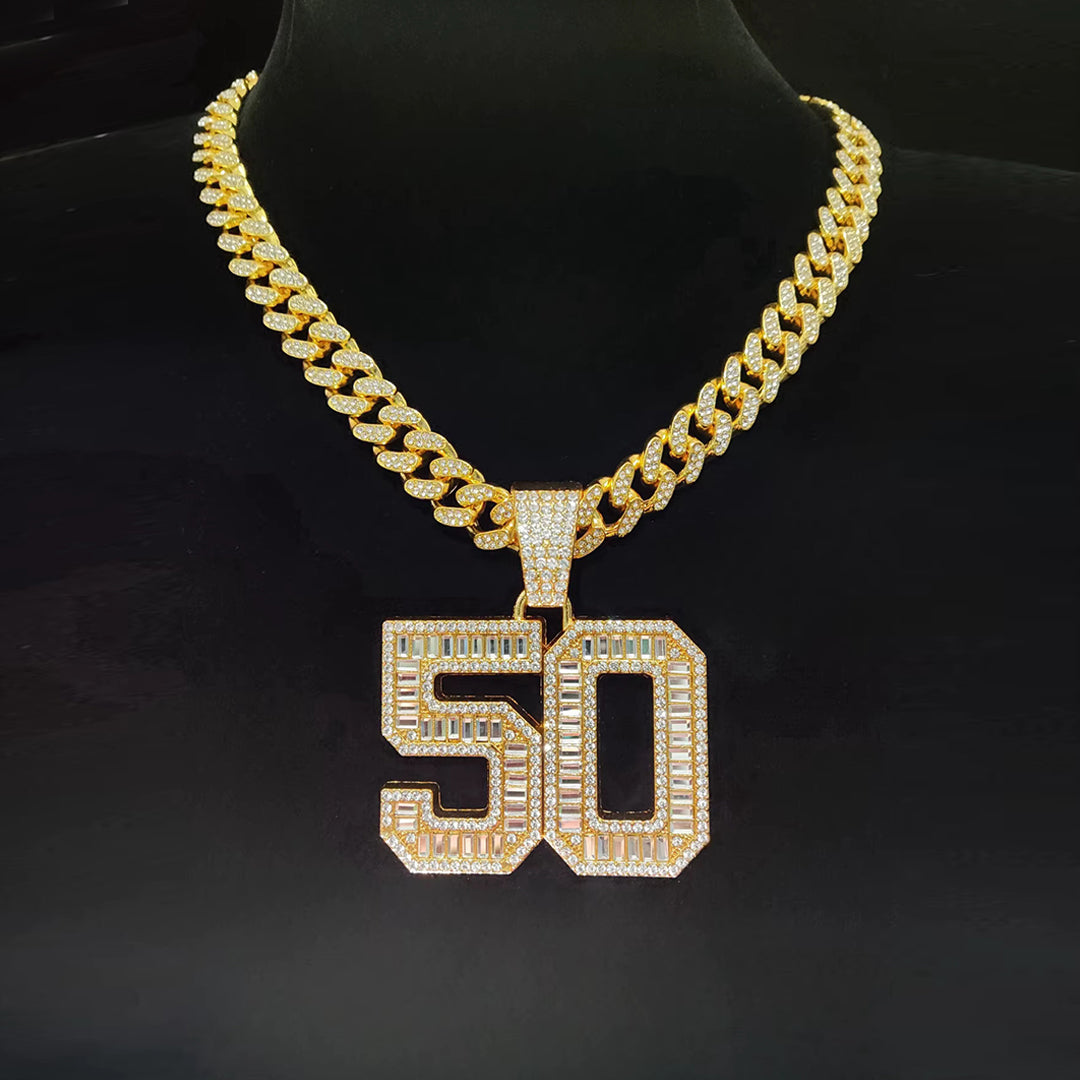 Iced Out 50 Number Necklace
