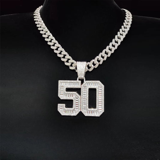 Iced Out 50 Number Necklace