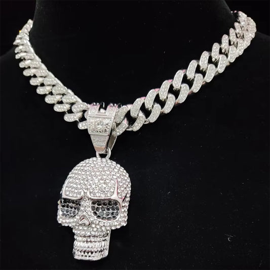 Iced Out Punk Hip Hop Cuban Necklace