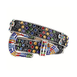 Edgy Black Rockstar Cross Rhinestone Belt