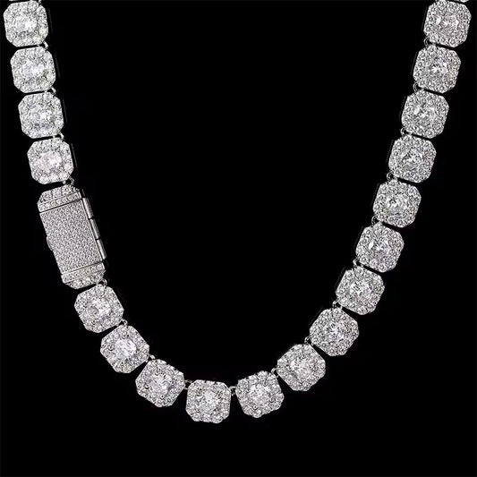 Iced Out Clustered Tennis Cuban Chain