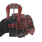 Skull Buckle Black Strap With Red Studded Rhinestone Belt