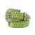 Skull Buckle Suede Green Strap With Green Studded Rhinestone Belt