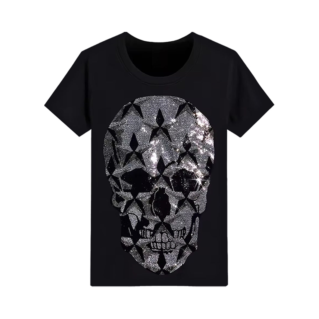 Edgy Rhinestone Skull T-shirt