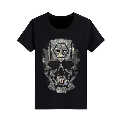 Signature Skull Graphic Rhinestone T-shirt