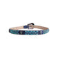 Skull Buckle Blue Strap With Aqua Studded Rhinestone Belt