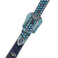 Skull Buckle Blue Strap With Aqua Studded Rhinestone Belt
