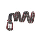 Skull Buckle Shiny Black Strap With Red & Crystal Studded Rhinestone Belt