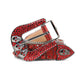 Skull Buckle Textured Red Strap With Red Studded Rhinestone Belt