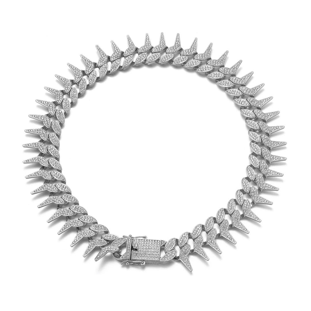 Hip Hop Iced Out Thorns Cuban Link Chain