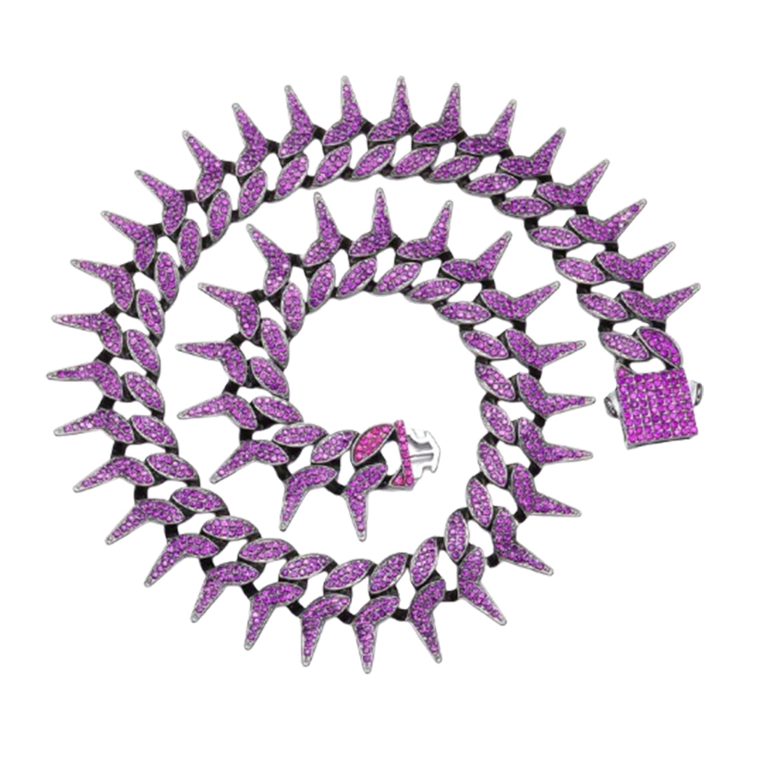 Hip Hop Iced Out Thorns Cuban Link Chain