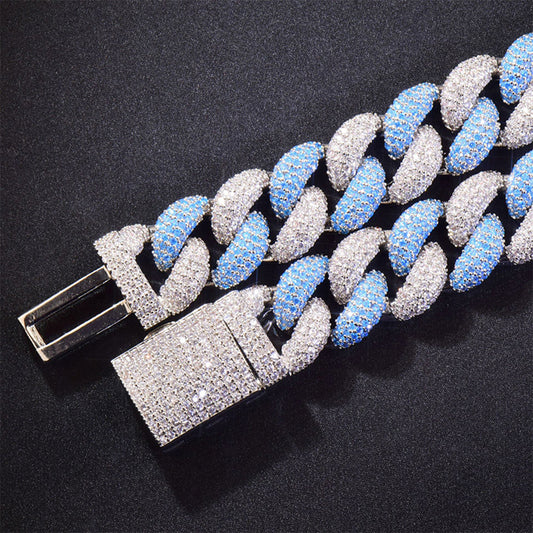 Two Tone Bubble Round Cuban Link Chain
