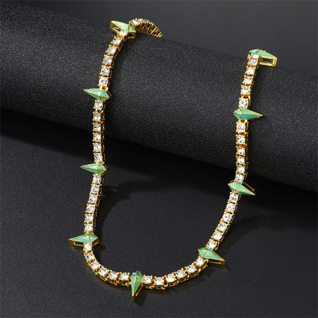 Iced Out Dropwater Shape Bling Rhinestone Chain