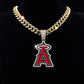 Iced Out Angel Sign Rhinestone Necklace