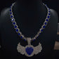 Iced Out Angel Wings Heart Alloy Necklace