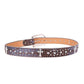 Patterned Brown Strap With Crystal Studded Cross Belt