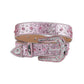 Shiny Pink Strap With Crystal Studded Cross Rhinestone Belt