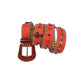 Western Bling Red Strap With Red Studded Cross Rhinestone Belt