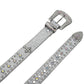 Western Bling Silver Strap With Crystal Studded Cross Rhinestone Belt