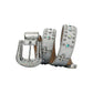 Western Bling Silver Strap With Crystal Studded Cross Rhinestone Belt