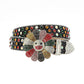 Floral Buckle Black Strap With Multi Studded Rhinestone Belt